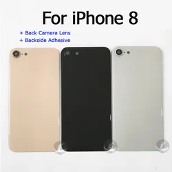 EU Europe Version Back Housing With Camera Lens + Adhesive For iphone 8 Plus 8P Rear Glass Plate Cover Lid Shell