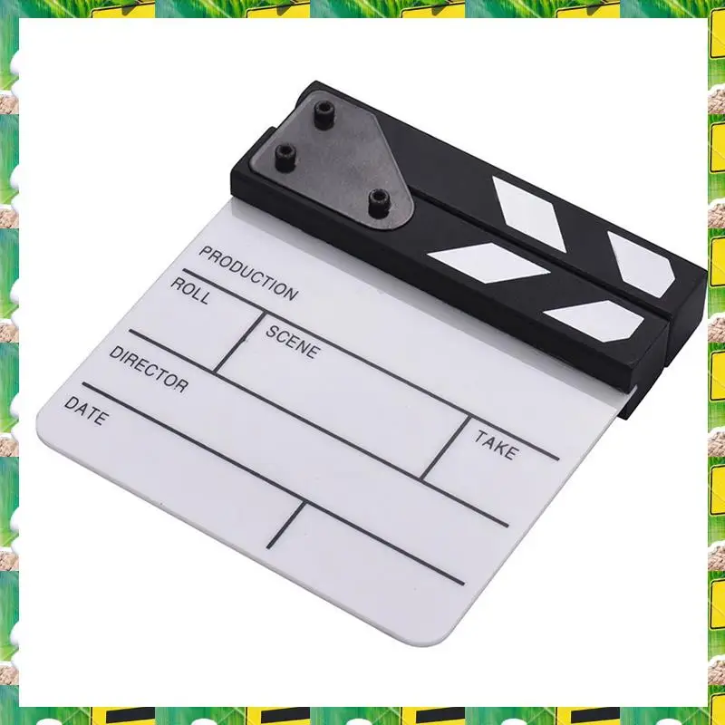 

3C Electron New Compact Size Clapboard Clapper Board Dry Erase TV Movie Film Cut Action Scene Clapper Board Black & White Stick,