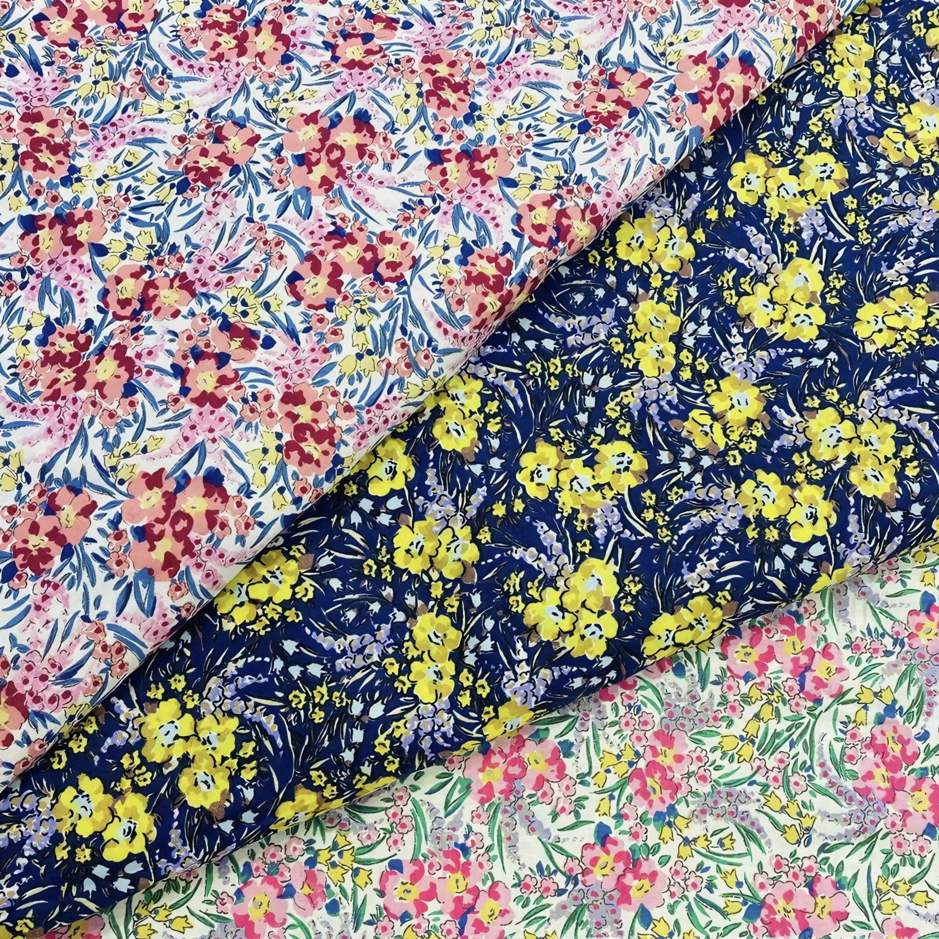 High Quality 100% Cotton Floral Fabric Soft Breathable Printed Cotton Cloth 145cm Width for Sewing Dressmaking DIY Craft