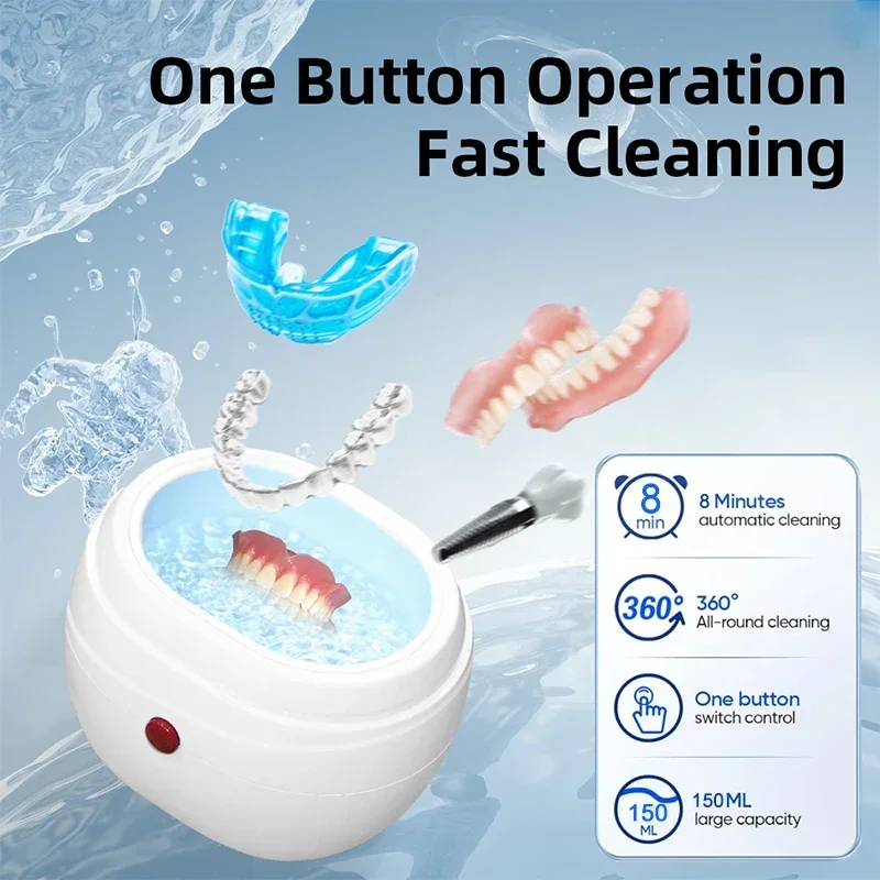 

Sdotter New New Automatic Smart Denture Cleaner Portable Filter Retainer Denture Cleaner Case Diamond Jewelry Watch Accessories