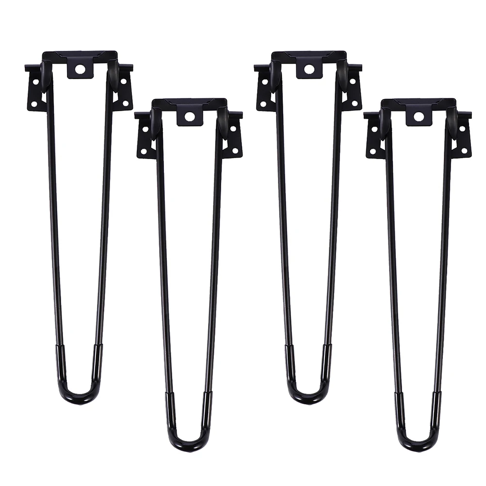 

4pcs Metal Table Legs Foldable Sturdy Thick Base Non-Slip Easy Install Glossy Wear Resistant Corrosion Proof Computer Desk