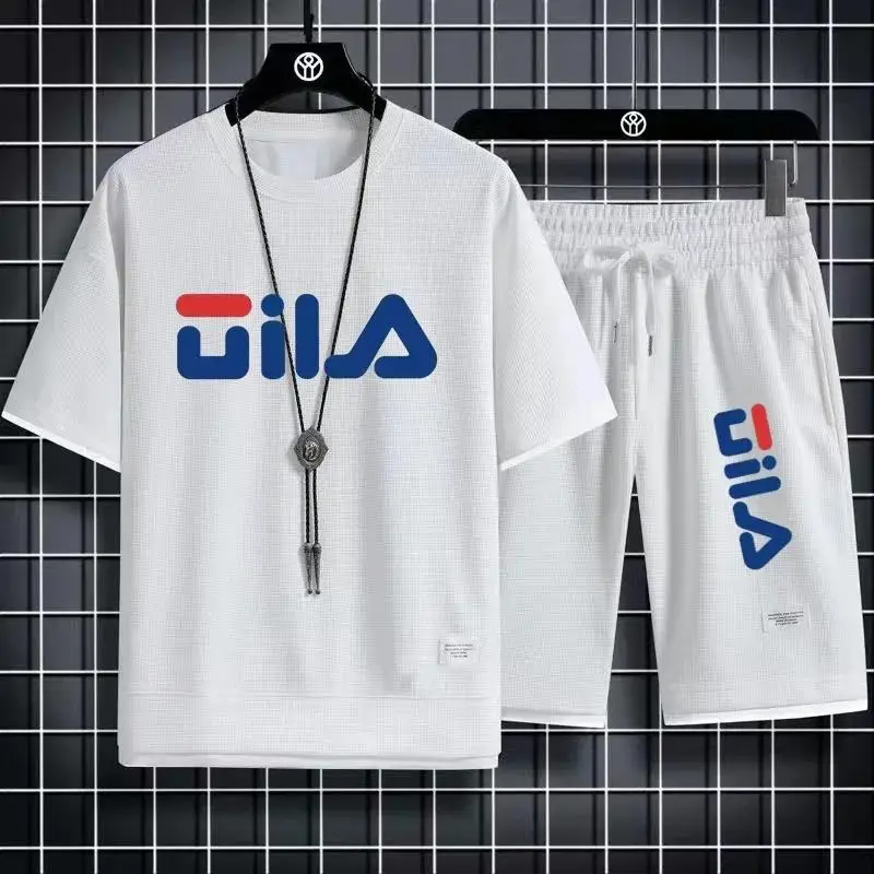 

Men's summer casual fashion crewneck suit Korean sportswear short-sleeved sports shorts wear jogging