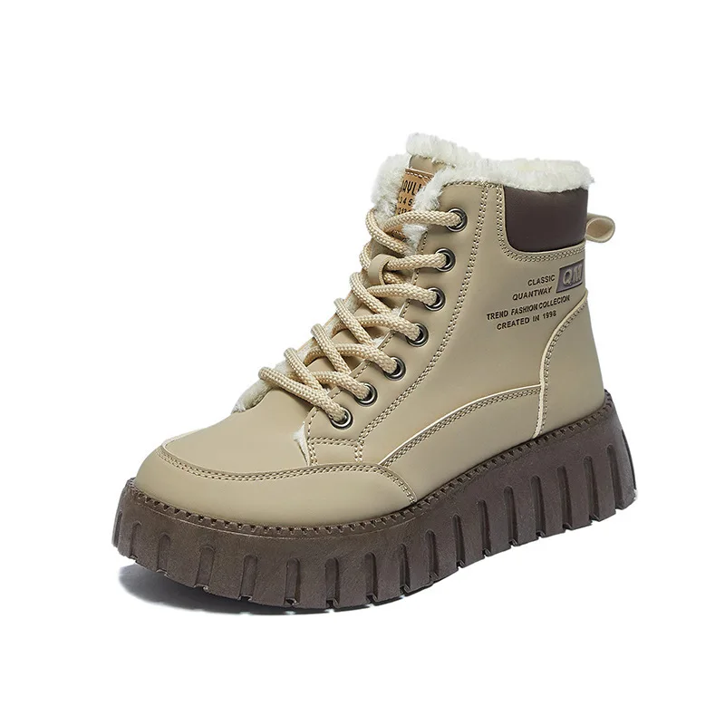 Immagine 6: Stivali da donna in cotone 2025 Inverno New Ins Stivali da neve foderati in pile alti da donna Stivaletti casual caldi streetwear