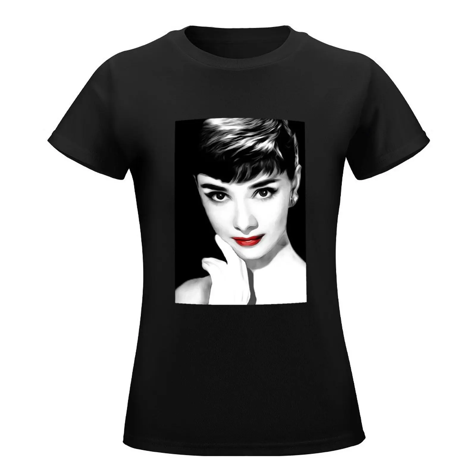 Audrey Hepburn Lips T-Shirt hippie clothes tops tshirts for Women