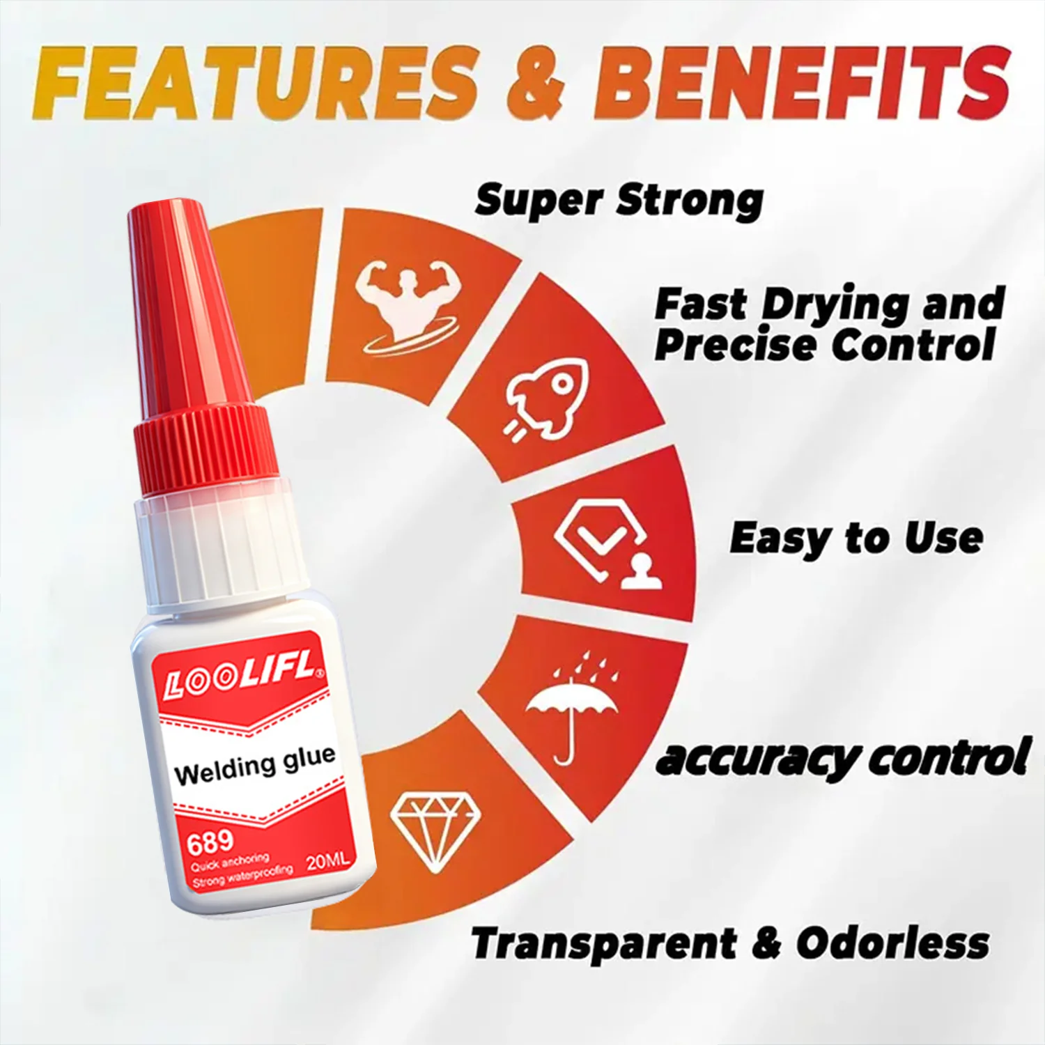 Oily Welding High Strength Super Glue Extra Strong Instant Adhesive Multi Purpose Metal Bonding Repair Suitable for Glass Wood