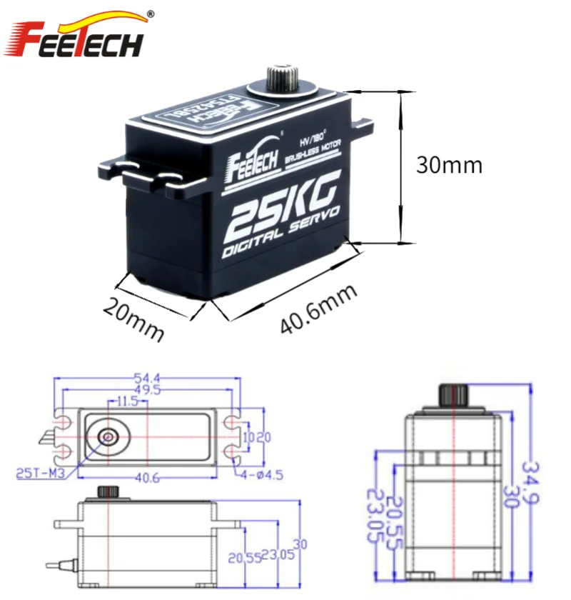 الانظار المنخفض 25 كجم عزم دوران عالي الرقمية القياسية ميتال جير سيرفو ل RC HSP باجا 1/8/1/10 RC سيارة قارب هليكوبتر طائرة روبوت