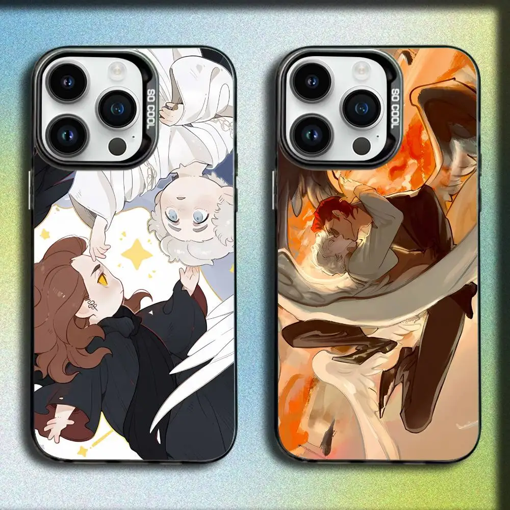 

G-Good Cartoon O-Omens Phone Case For iPhone 17,16,15,14,13,12,11,Pro,Max,Plus,E,SE4,Air,Mini Black IMD Box