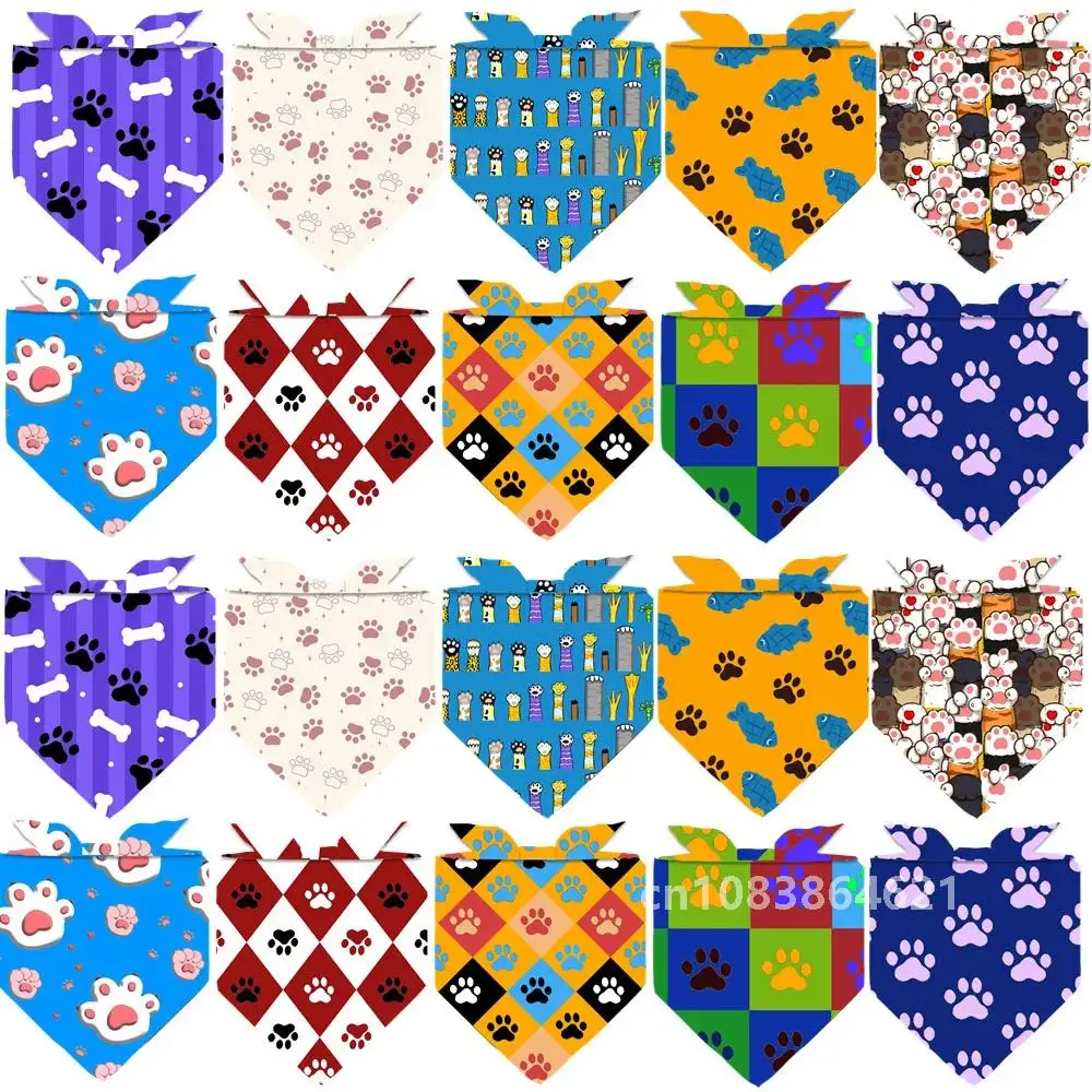 

30pcs Claw Style Pet Dog Bandana For Small Dog Puppy Scarf Bibs Dogs Grooming Bulk Pet Bandanas Dog Grooming Supplies