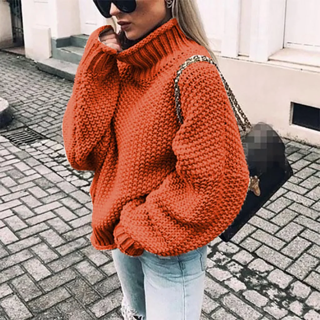 2023 Women Knitted Sweaters Pullovers Long Sleeve Loose Pullover Ladies Fall Sweater Fashion New Autumn Winter Clothes Tops