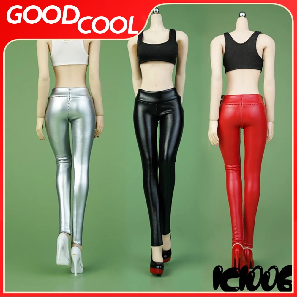 ICE TOYS IC1006 1/6 Scale Woman Elastic Slim Fit High Waisted Leather Pencil Pants Model Fit 12 inch Action Figure Body Dolls