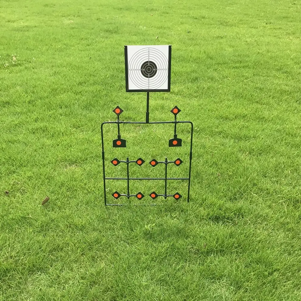 

Прочная подставка с выдвижными стальными мишенями-ловушками для стрельбы на открытом воздухе