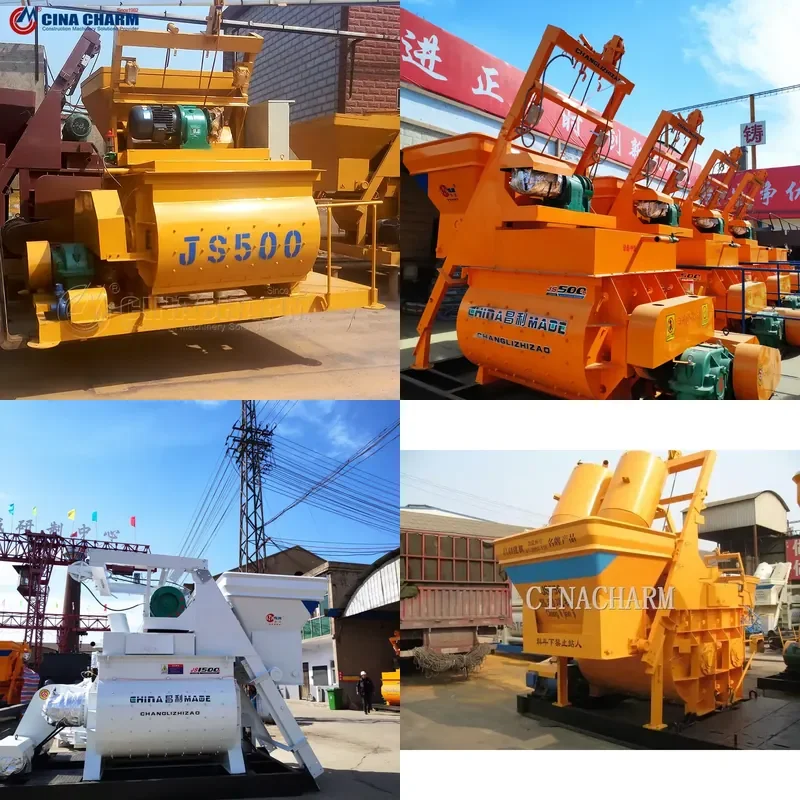 2026 CE JS500 Concrete Mixer Machine with Lift Price Motor As Core Component for Motorcycle Concrete Mixing