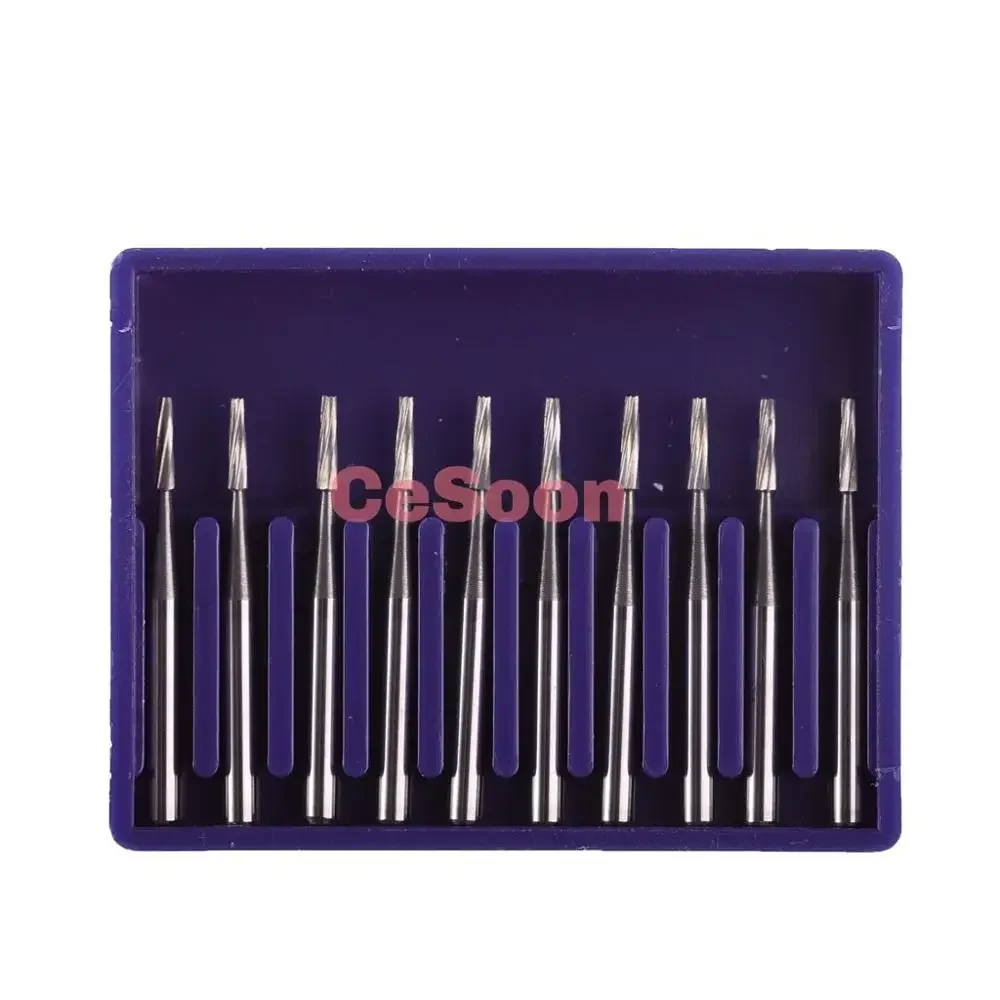 Cesoon 10Pcs/Pack Dental Tungsten Steel Burs Round Carbide Bur For High Speed Handpiece Endodontic Drill FG169 Dentistry Tools