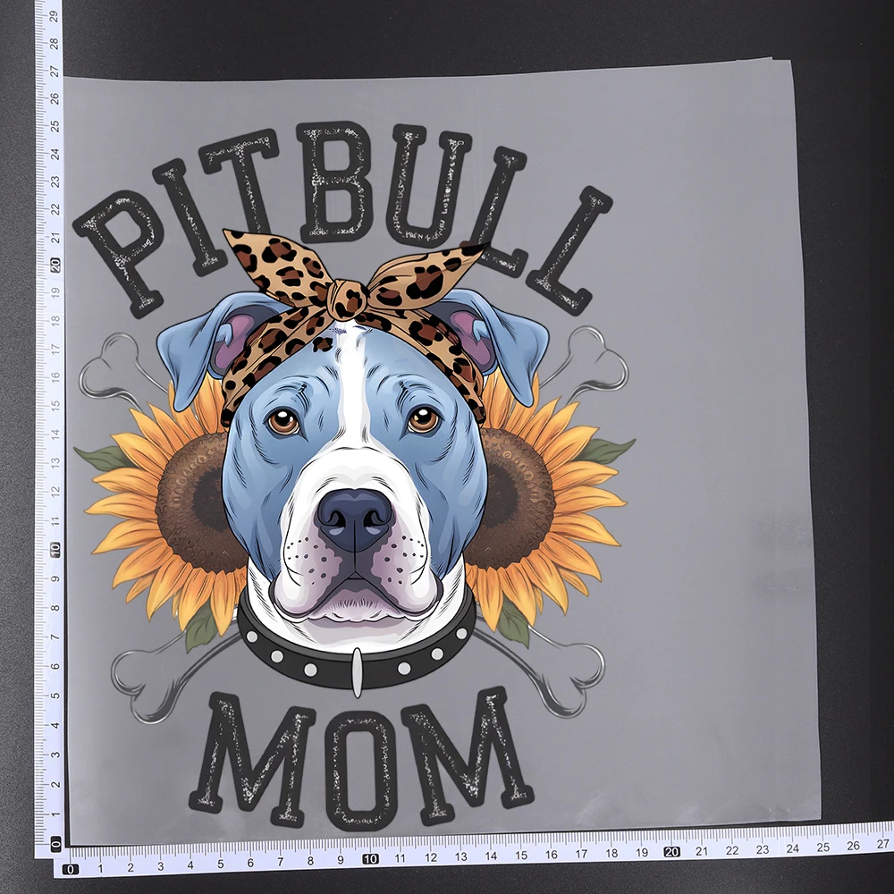25CM Cartoon Dog Mama Love Paw Letter Heat Transfer Patches For Clothes DIY A-Level Washable Shirt Iron-on Thermal Stickers