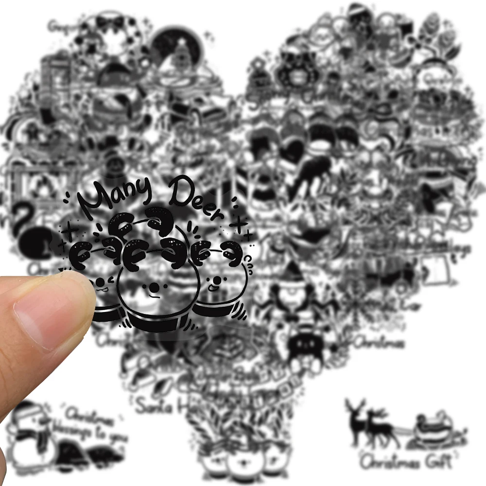 50/100 قطعة الحبر مصبوغ عيد الميلاد الكتابة على الجدران ملصقات عيد ميلاد سعيد محمول الأمتعة الهاتف دراجة الكتابة على الجدران البلاستيكية ملصق مضاد للمياه