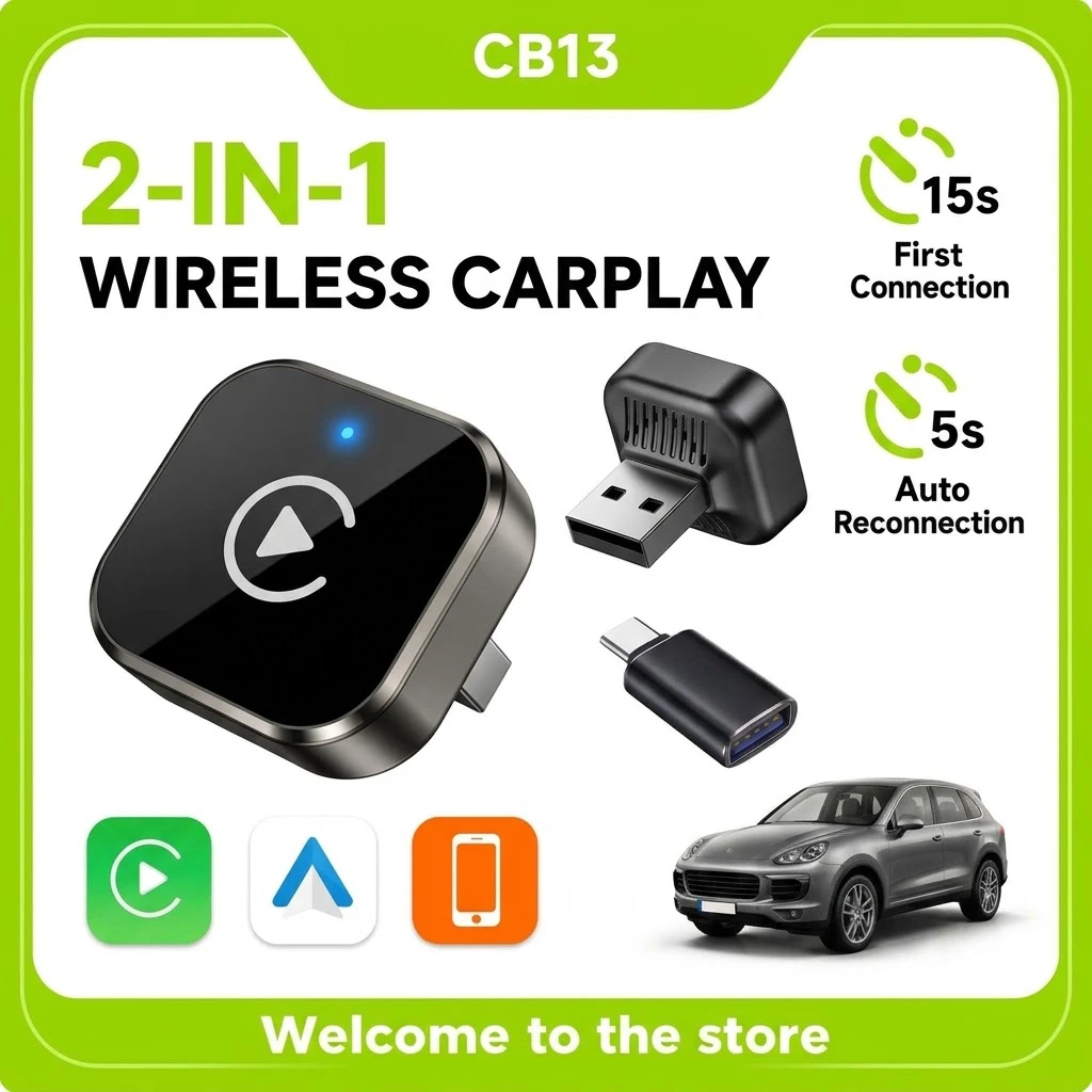 Wireless CarPlay Adapter 2026 Upgrade Wired CarPlay to Wireless, Mini USB Design for Cars with Built-in Wired Apple CarPlay Seam