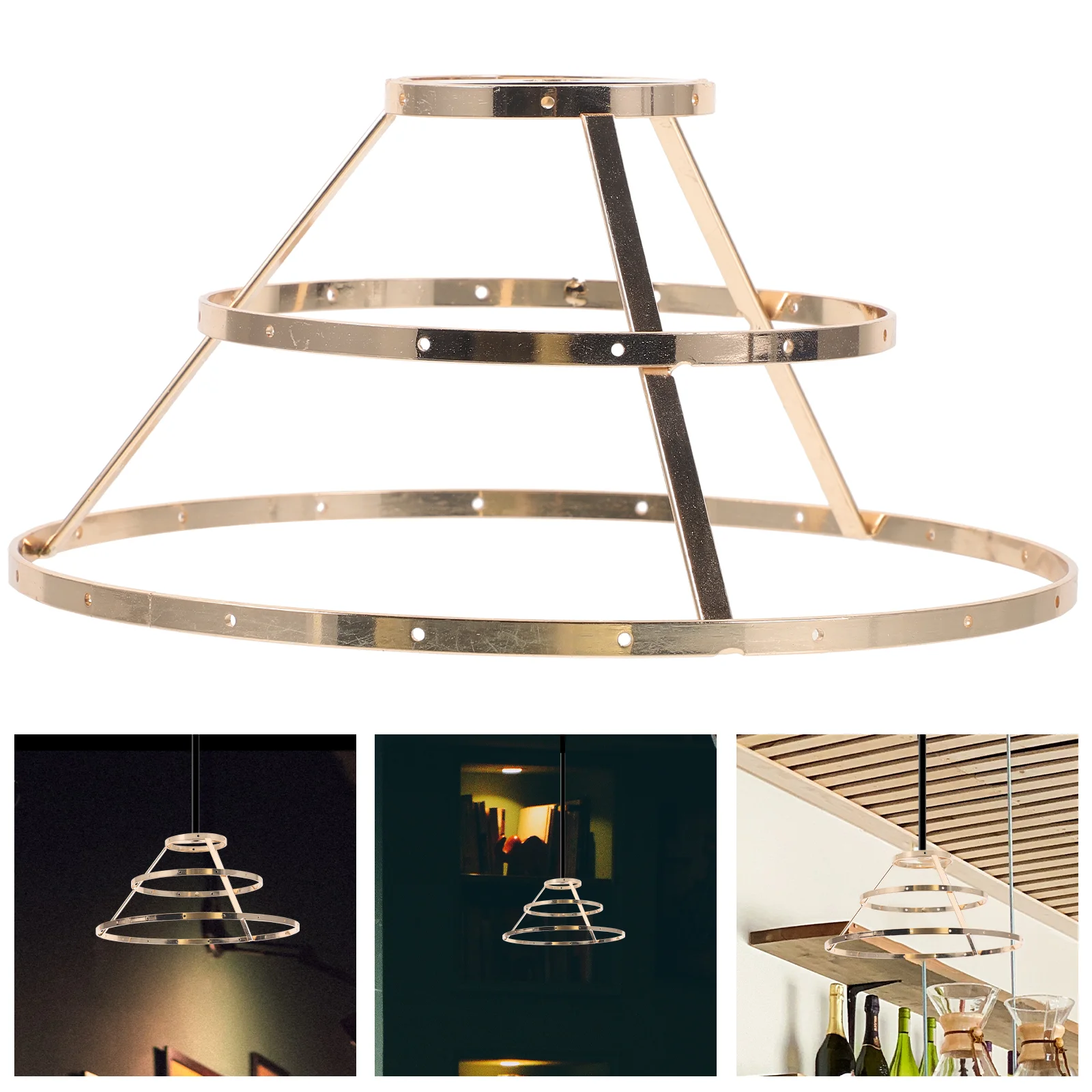 

Shell Chandelier DIY Lampshade Bracket Light Bulb Table Frame Metal Iron Frames Pendant