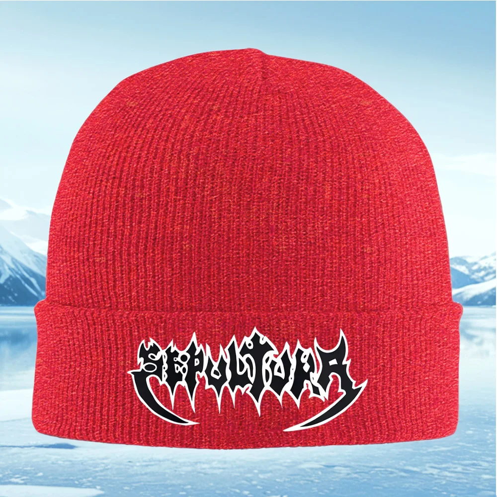 تصميم نص منفعل، أشكال جريئة، خطوط حادة للرجال والنساء للجنسين قبعة محبوكة قبعة صوفية شتوية حرارية دافئة لعيد الميلاد في الهواء الطلق