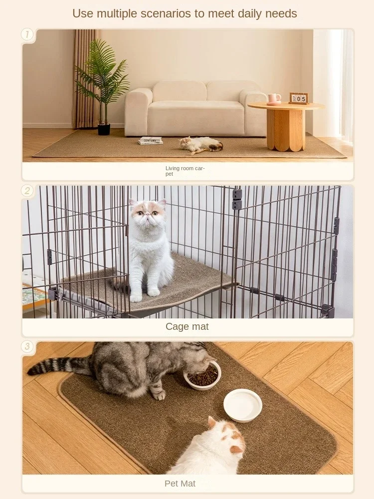 Pet mat, cat scratch mat imitation sisal carpet anti-cat claw large mat autumn and winter wear resistant to crumbs toy supplies