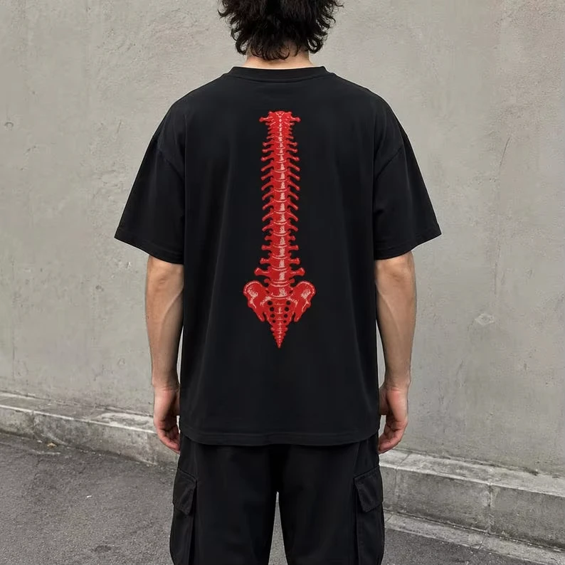 Red Skeleton Y2k Fashion T-shirt This Is Spinal Tap Il Tshirts Punk Hip Hop Unisex Streetwear Cotton Loose Female T Shirt Print
