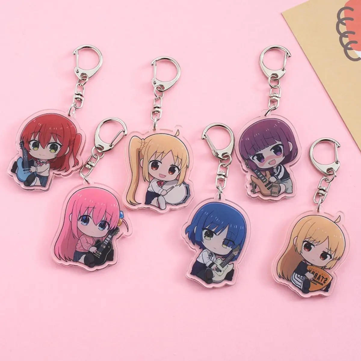 Anime Bocchi The Rock Acrylic keychain accessaries Cartoon funny Bag Pendant Gift cute bag charm Keyring Friends Fans Gifts