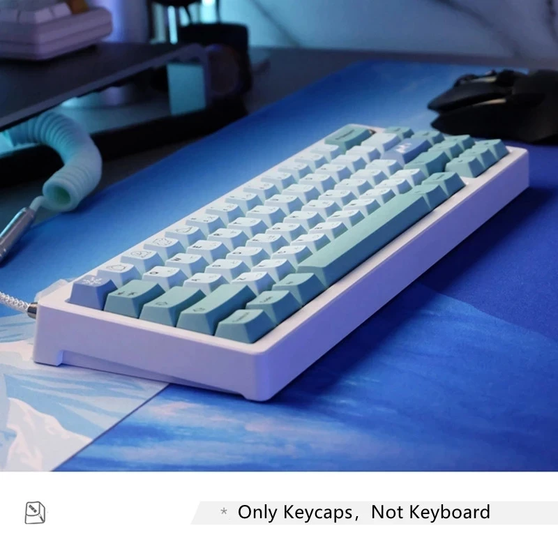 Nowe klawisze Lceberg PBT 132 japoński angielski Keycap Cherry Profile DYE-SUB dla klawiatury mechanicznej 61 64 84 108 układ Keycap