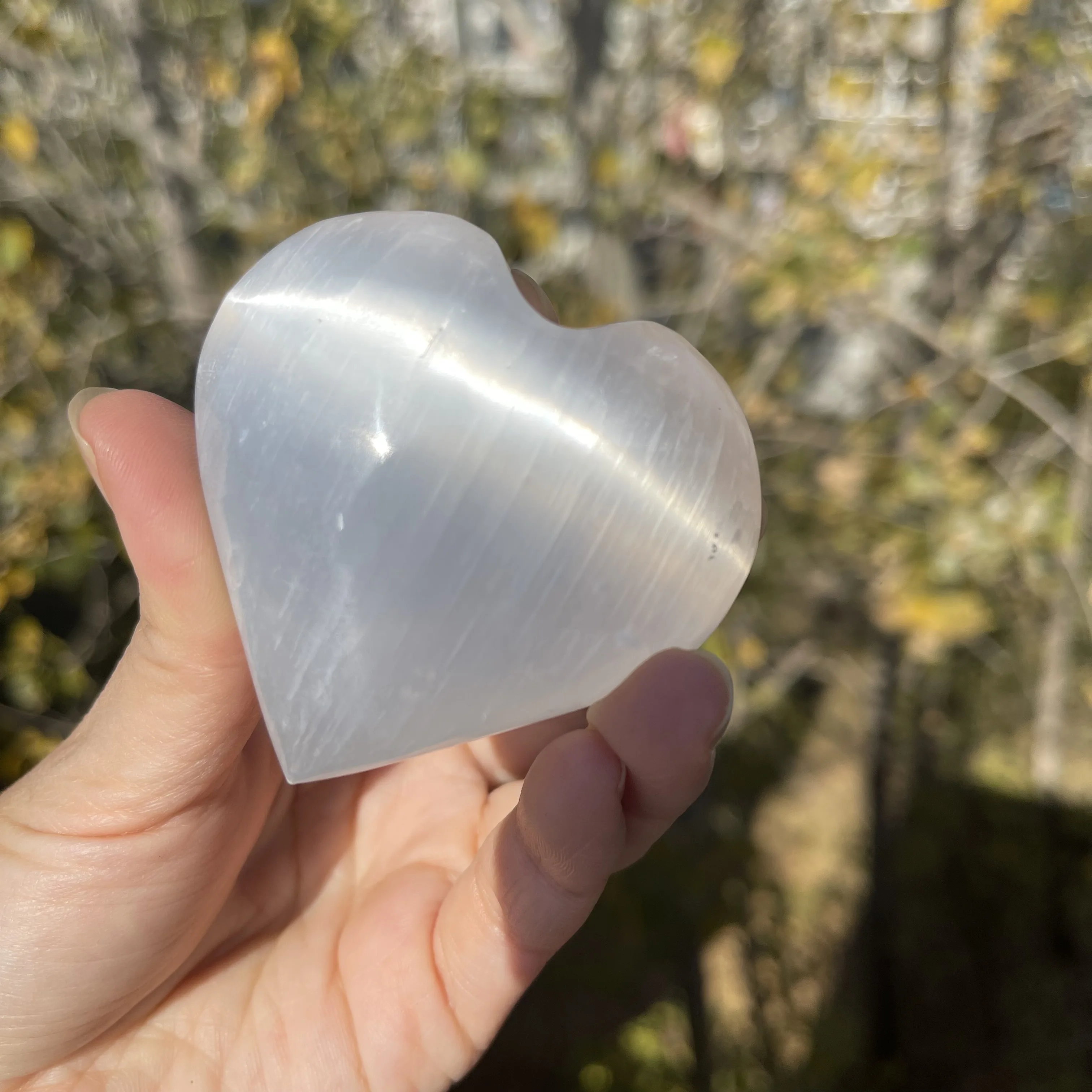 

Natural selenite heart for crystal cleaning cleanse your crystals at home healing crystal