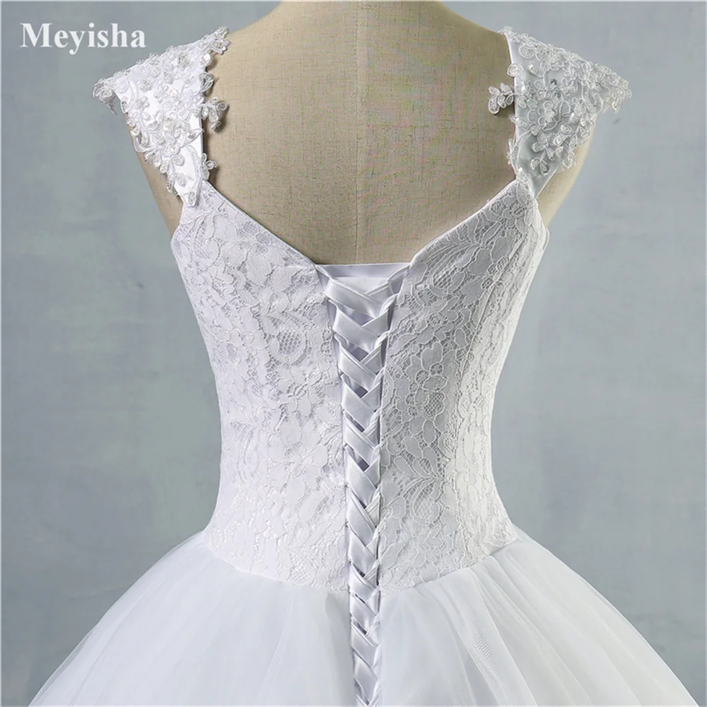 ZJ9030 مخصص 2025 الخرز كريستال الدانتيل فستان الزفاف الأبيض للعرائس حجم كبير ماكسي حجم 2 4 6 8 10 12 14 16 18 20 22 24 26 #5