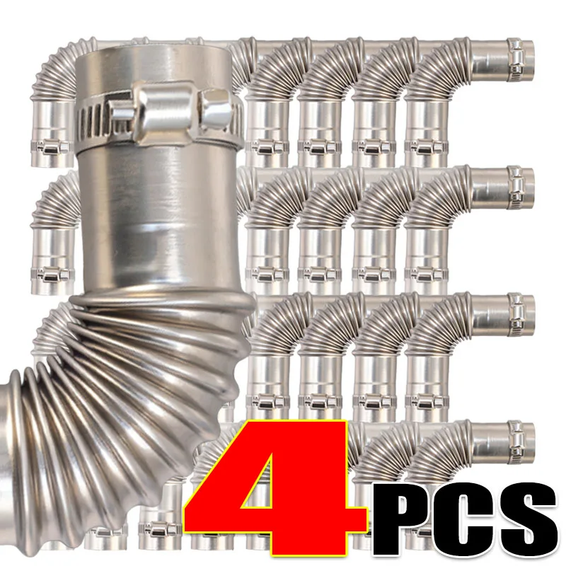 

Stainless Steel Heater Corrugated Exhaust Pipe 25mm Elbow Heater Exhaust Pipe Connector with Clamp for Webasto Boat Heaters