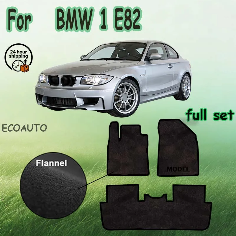 Nylon-Wildleder-Velours-Fußmatten vorne für BMW 1 E82 Coupé (2007-2013) - Schwarz