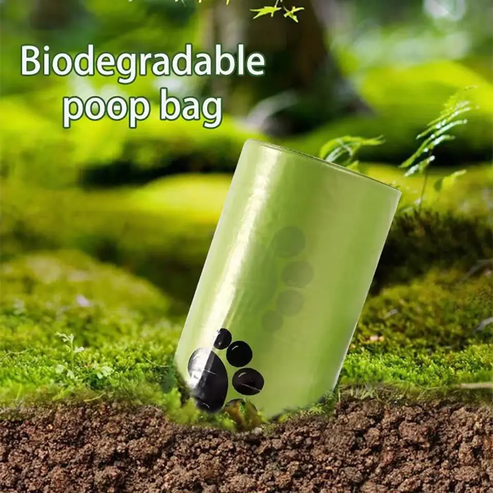 10 rolls Pet Biodegradable Trash Bag Dog Poop Bags Bulk Biobase Leakproof Poop Bag Degradable Cat Waste Bags Pet Supplies