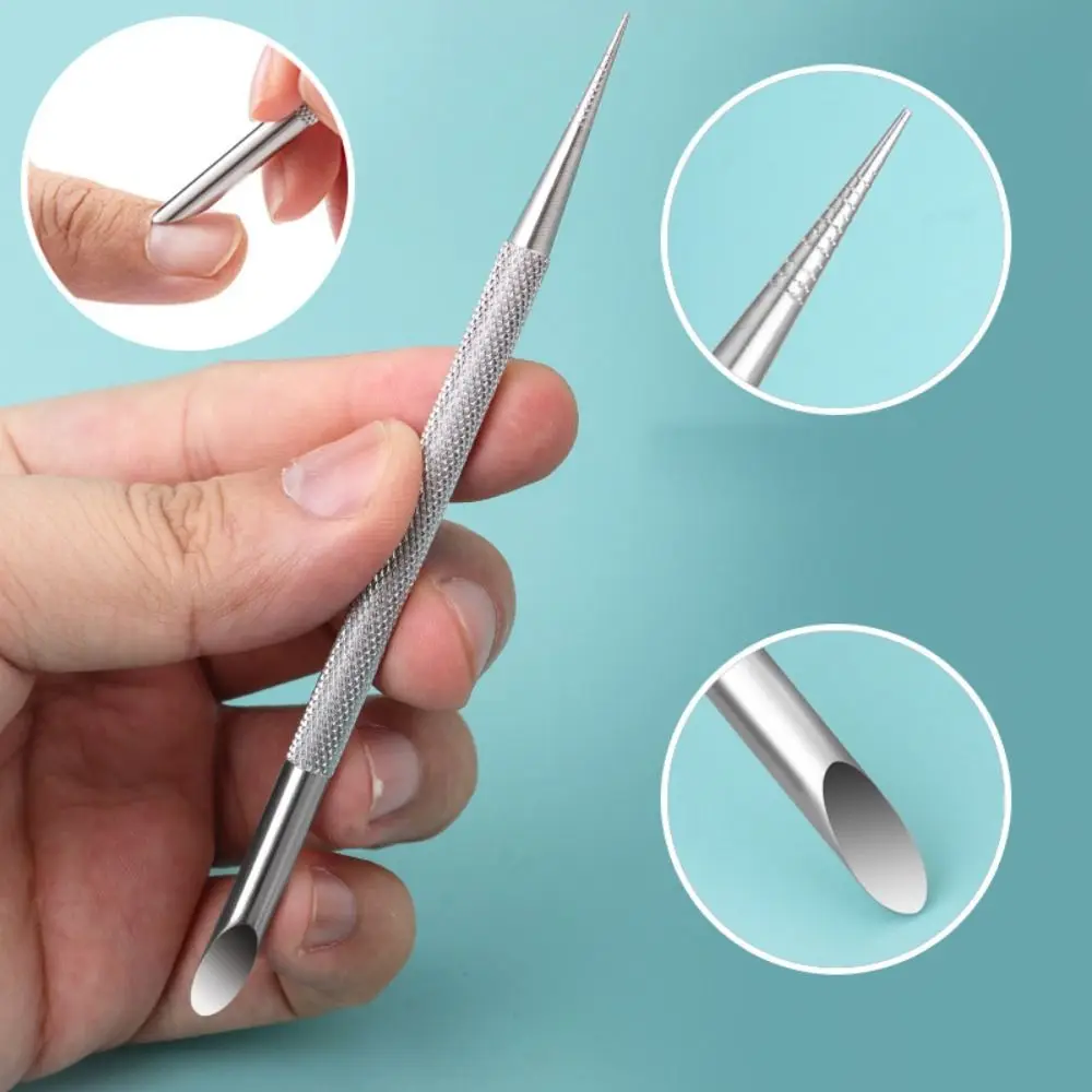 Spingi cuticole in acciaio inossidabile nuovo strumento per la cura delle unghie smussato Manicure Stick rimozione della cuticola Double Ended Nail punteggiatura penna chiodo