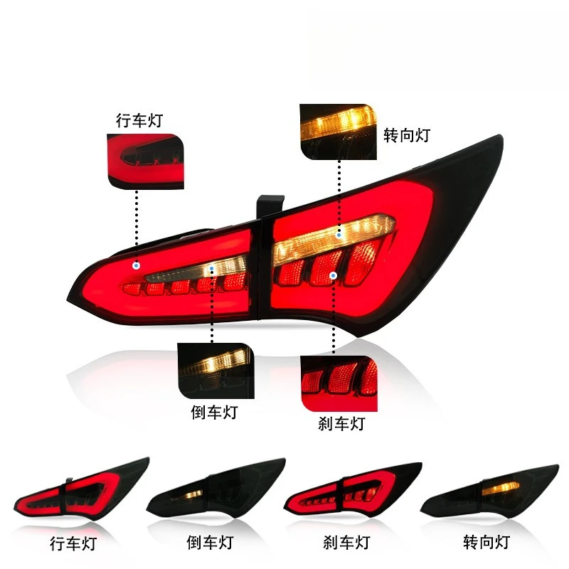 Tail Light Assembly For 13-18 New Santa Fe ix45, Modified LED Running Light Brake Light Rear Tail Lamp Assembly