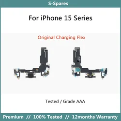 Original New Dock Charging Port Connector Flex Cable For iPhone 15 Plus 15 Pro Max Replacement Tested Non Restart