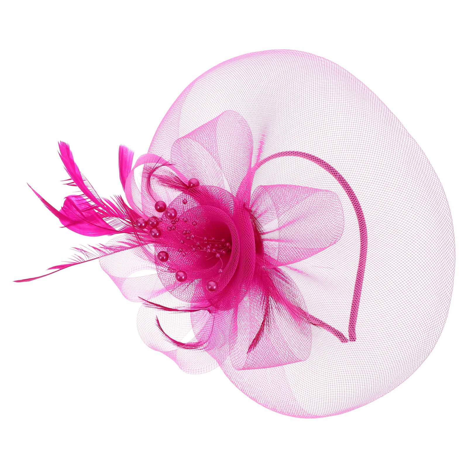 

Mesh Veil Fascinator Headb Bride Wedding Party Hair Girls Fascinator Clip Clip Accessories PlumeVintage Style Women Girls