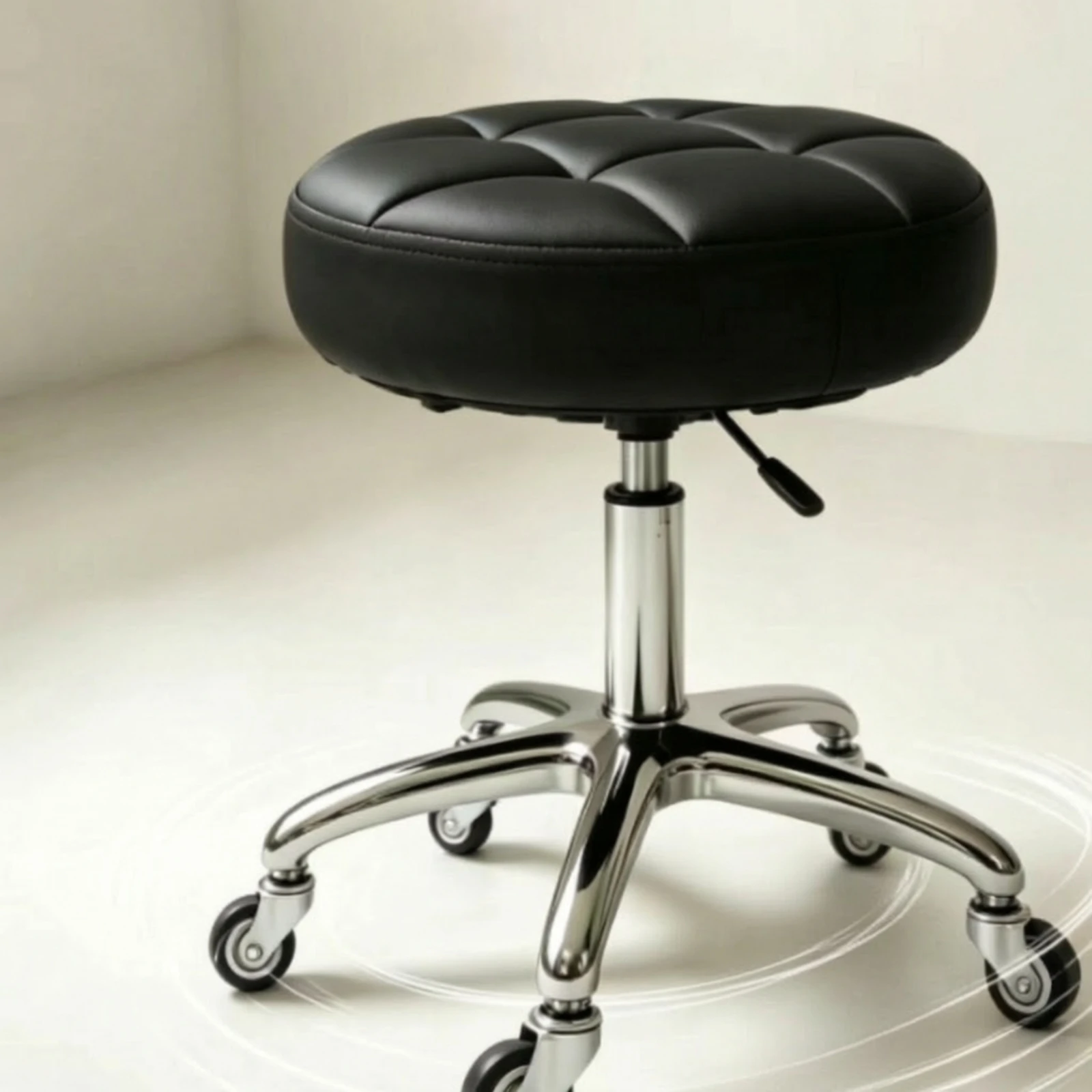Hydraulic Swivel Stool with Wheels Height-Adjustable Salon Stool with Wheels Soft Stable for Bar, Manicure Station