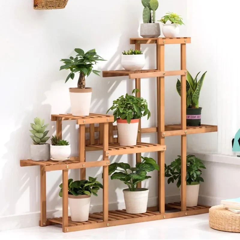 Wooden MultiLayer Plant Stand Indoor Balcony Plant Shelves Practical and Stable Flower Stand for Nature Lovers and Thumbs