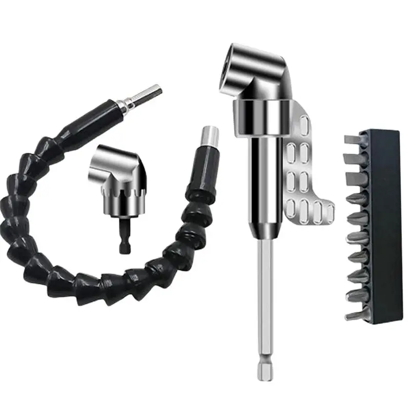ABGG-105 Degree Right Angle Drill Adapter,Corner Angled Screwdriver, 1/4In Hex Shank Driver Angle Drill Attachment (4PCS Set)