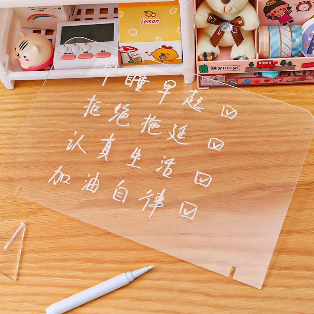 

Records Home Decoration Whiteboard Office School Supplies with Stand Desktop Display Memo Message Board Acrylic Dry-Erase Board
