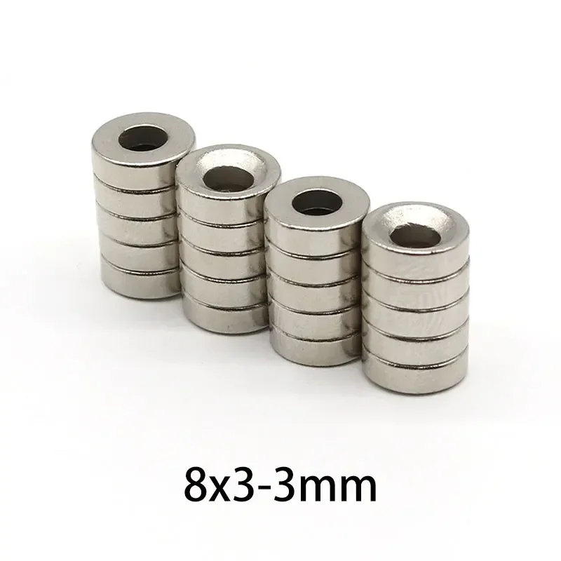 20/50/100/200/300/500PCS 8x3-3mm Round Countersunk Neodymium Magnet 8x3 Hole 3 mm N35 Powerful Strong Magnets 8*3-3  8x3-3mm