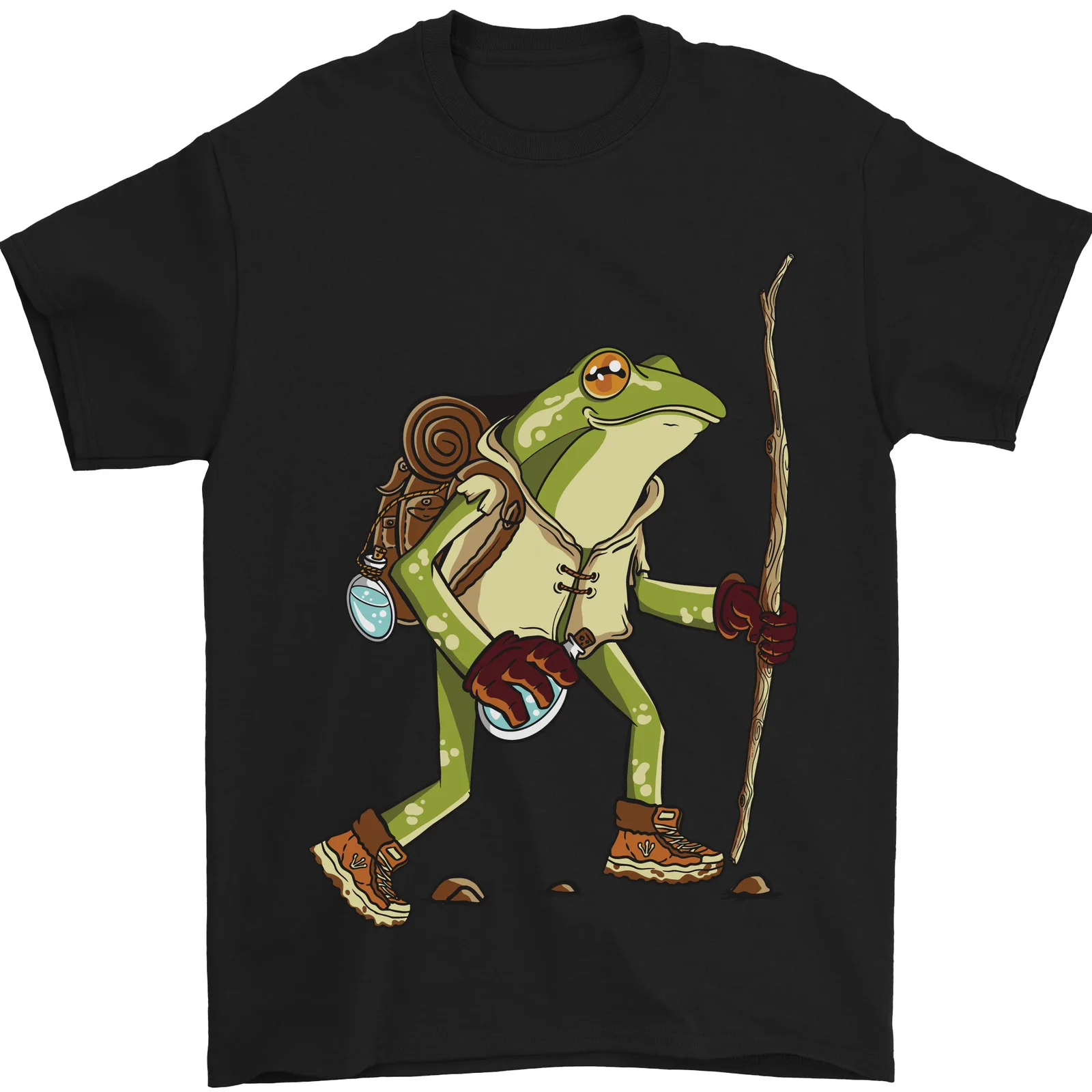 Hiking Walk Frog Toad Funny Man T-shirt Funny Funny Patterned Shirt Unisex Stylish Casual Breathable Clothing