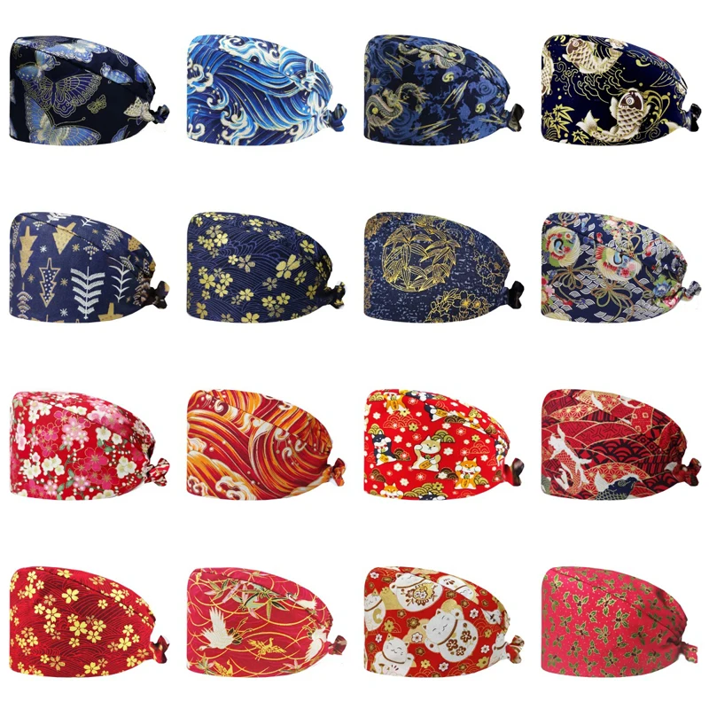 Casquette chirurgicale médicale réglable, 2 pièces, casquette d'infirmière et de médecin, chapeau de chirurgie de clinique dentaire, joli chapeau polyvalent pour femmes, gommage anti-poussière