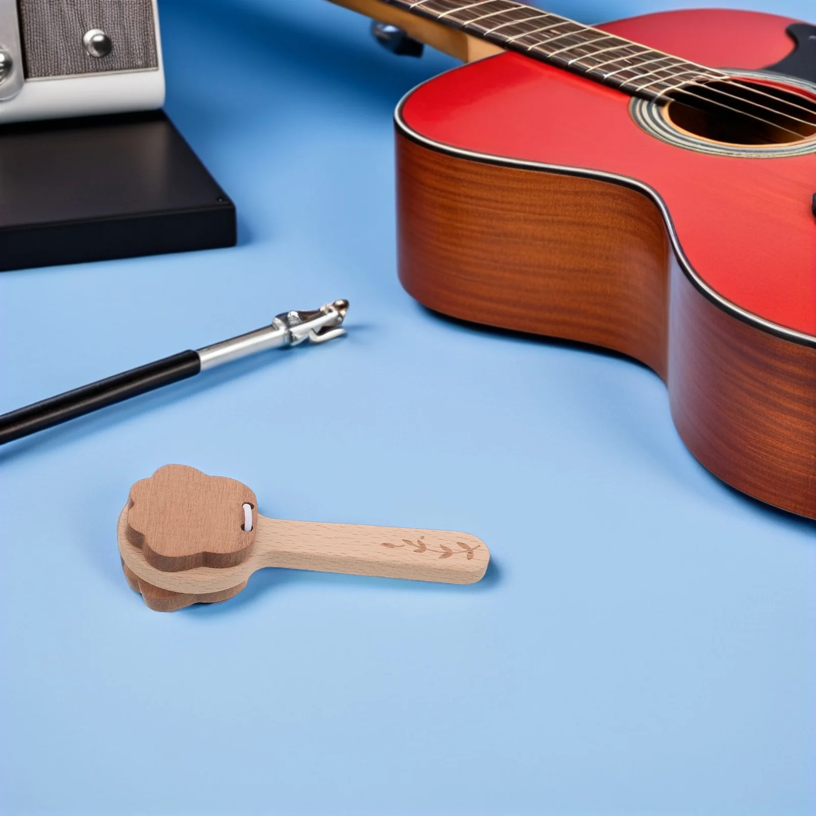 2 قطعة صنجات خشبية على شكل مخلب مقبض طويل مصفق يدوي آلات موسيقية أداة إيقاع تعليمية