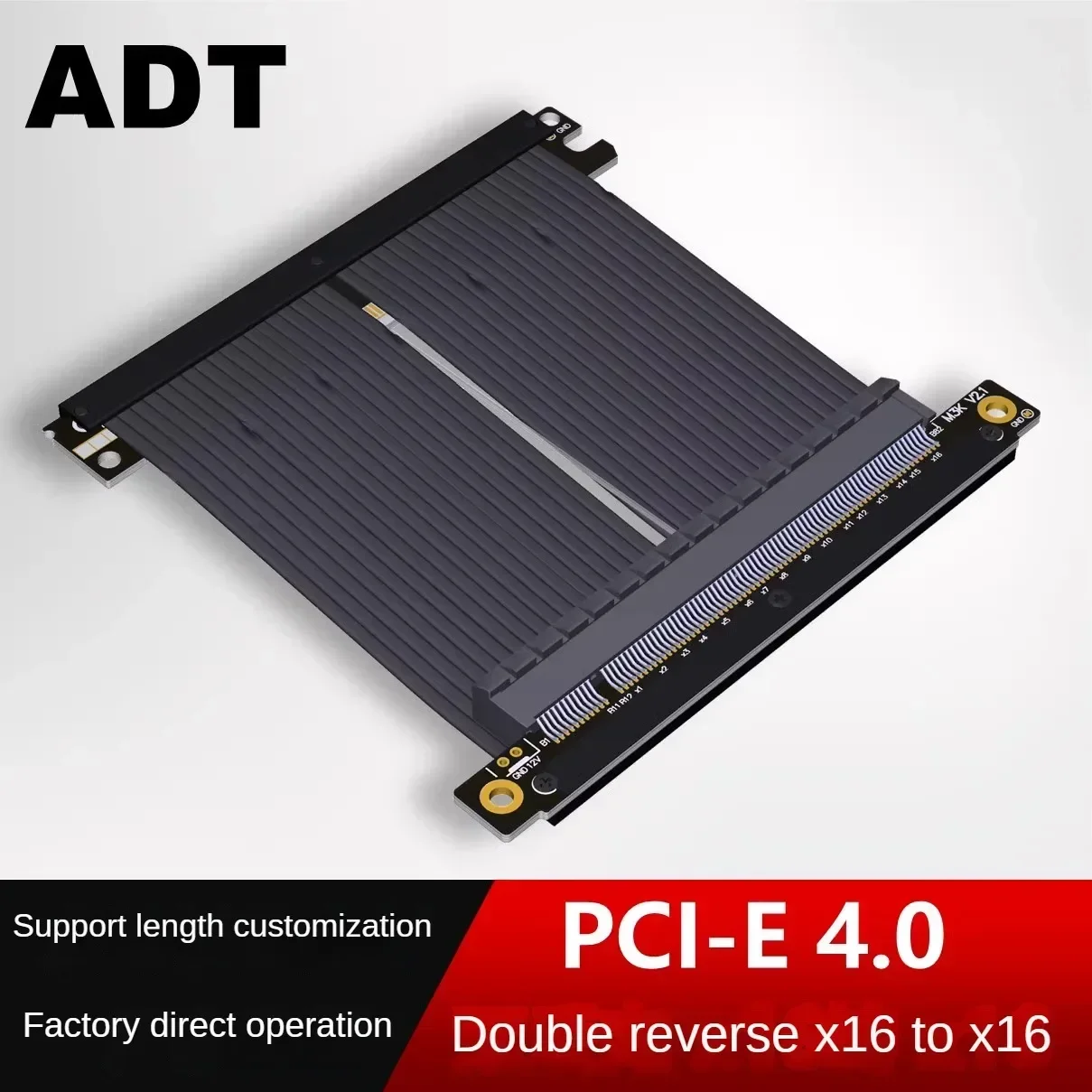 

Кабель-удлинитель для видеокарты ADT, двойной Реверсивный PCIe 4,0x16, полная скорость, стабильная Совместимость с шасси ITX A4