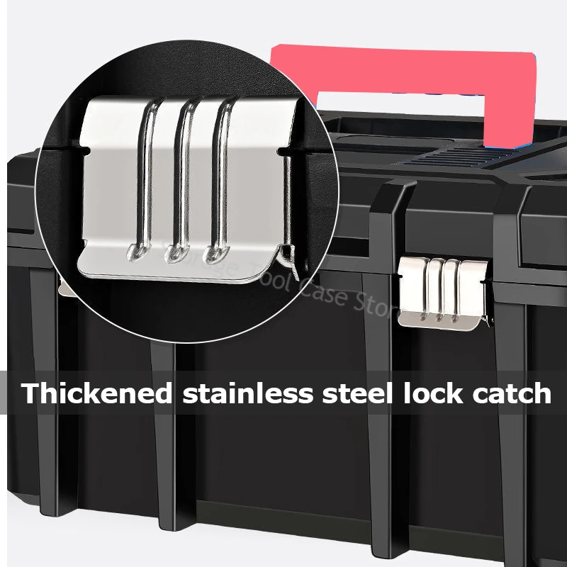 Imagem -06 - Caixa de Ferramentas de Hardware Caixa de Armazenamento de Ferramentas de Camadas com Alça Portátil Vazia Grande Caixa de Ferramentas de Manutenção Armazenamento Estojo de Transporte