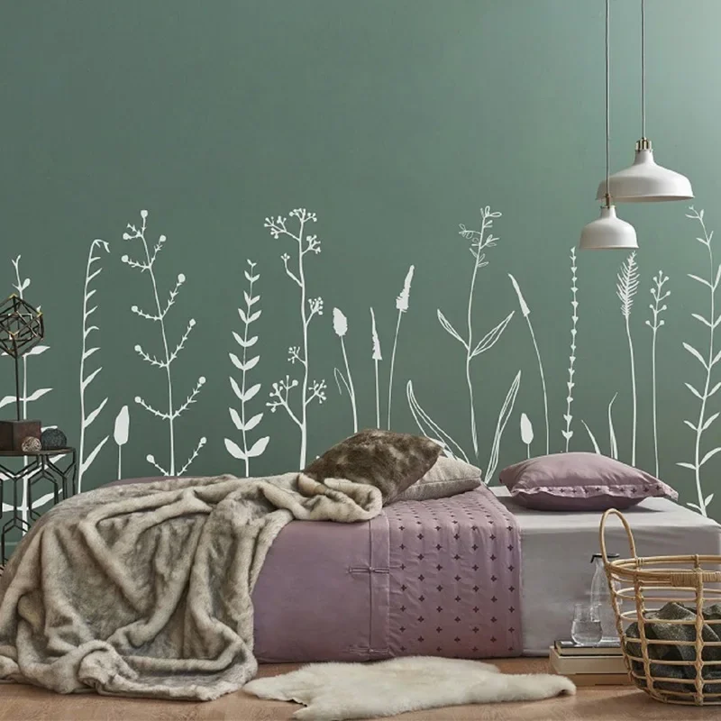 

Wild Flowers Wall Decal - Fake Meadow Decal, Vinyl Wall Decal, Living Room, Bedroom, Feature Wall 3C90