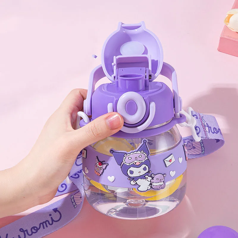 Sanrio Cup Kawaii Hellokitty Kuromi Melody Large Capacity Portable Straw Water Cup Ins Korean Cartoon Anime Friend Birthday Gift - view 5