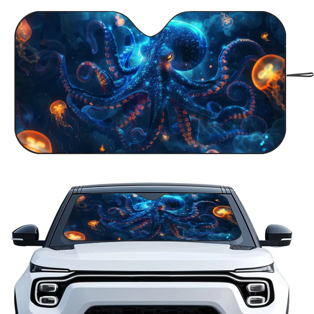 

Ocean Octopus Car SunSha Heat-insulating Aluminum Film Windshield Sunshas UV Rays Blocks Car Sun Visor Protector