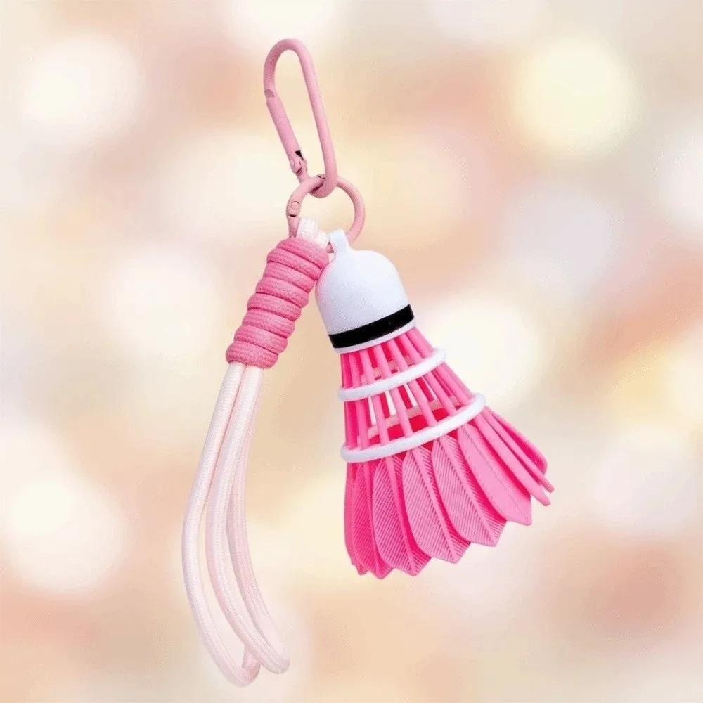 Solid Color Badminton Key Chain Funny Creative Badminton Bag Pendant with Hanging Rope Handicrafts 3D Printing Key Ring