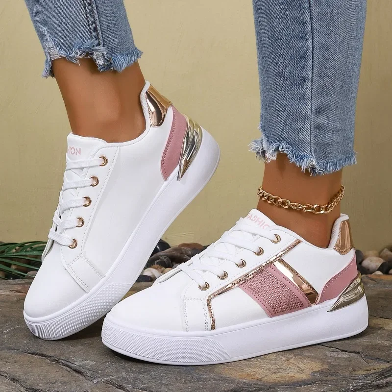 Luxus Sport Schuhe 2024, Herbst Einfache Low Top frauen Vulkanisierte Schuhe Runde Kappe Weiß Casual Sport Schuhe Zapatillas Deporte